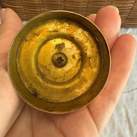 Vintage Gold Tone Metal Candle Holder Home Decor Accent - Picture 8 of 10